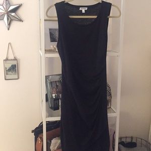 Black tank dress with side ruching